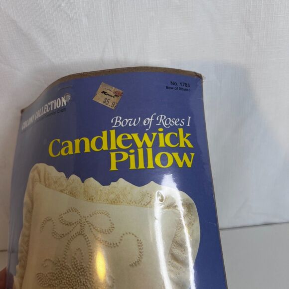 Colony Collection Candlewick Pillow Bow of Roses I Needlecraft Kit NEW VTG Craft - Picture 3 of 6